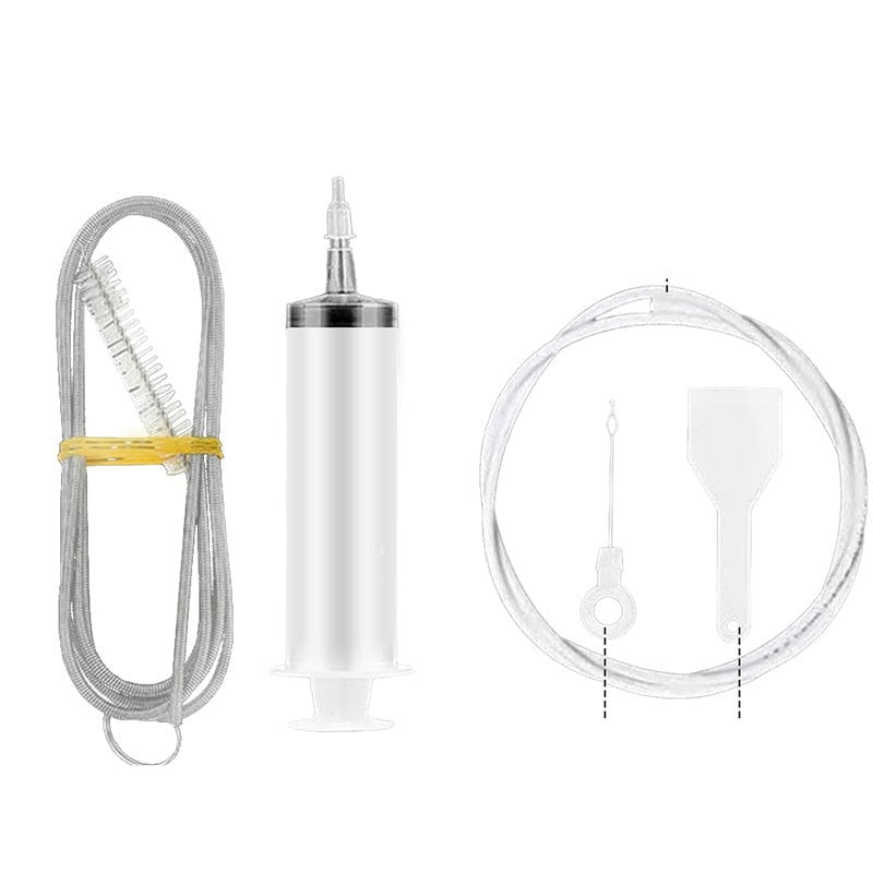 Lisslune | Refrigerator Drain Hole Cleaning Wire Brush + Suction Syringe