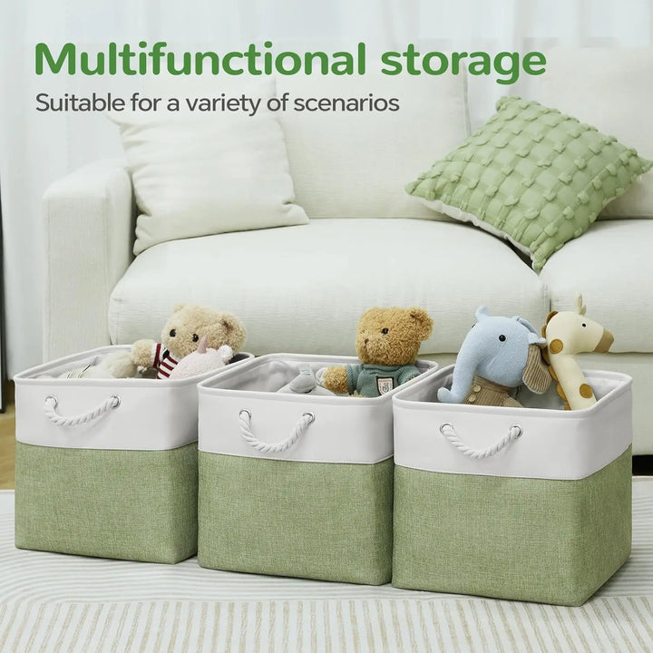 Lisslune | Set of 6 Foldable Fabric Cube Storage Boxes with Rope Handles – Nadir