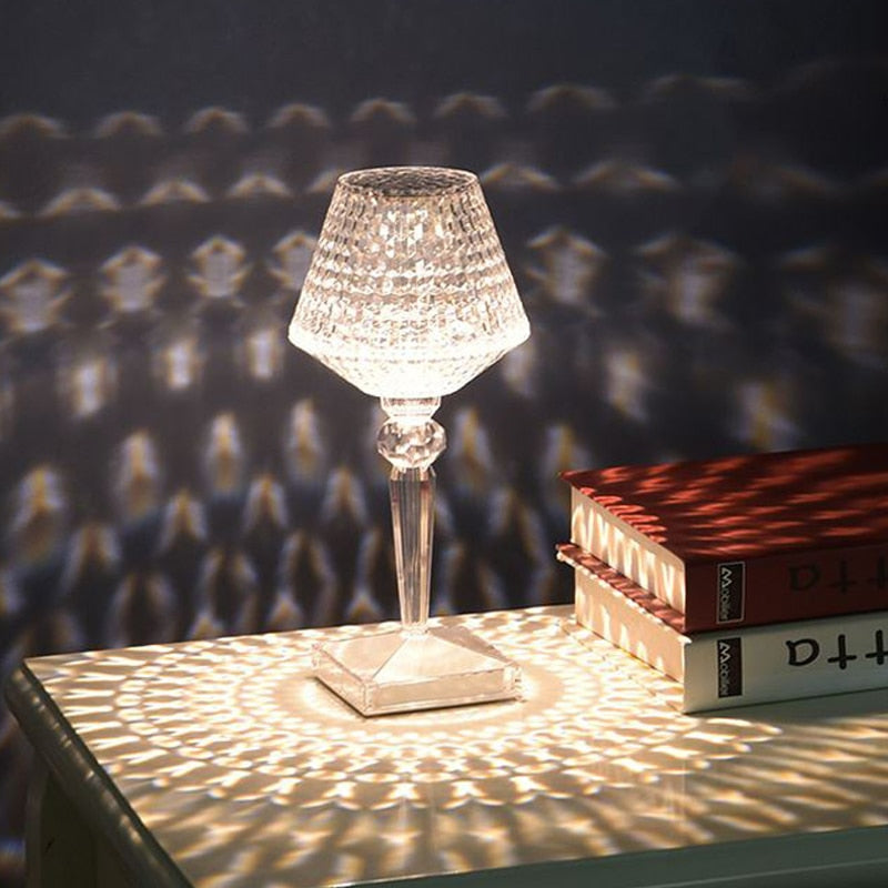 Lisslune | Diamond Glow Rechargeable Crystal Table Lamp