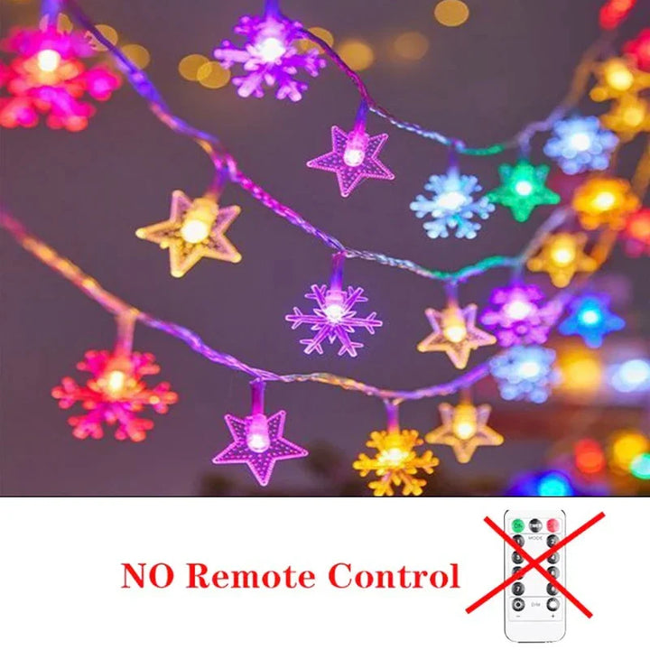 Rynx | Star Snowflake Christmas LED USB Battery 220V String Lights Fairy Lights Garland For Tree New Year Decorations 1.5M-30M Noël Navidad