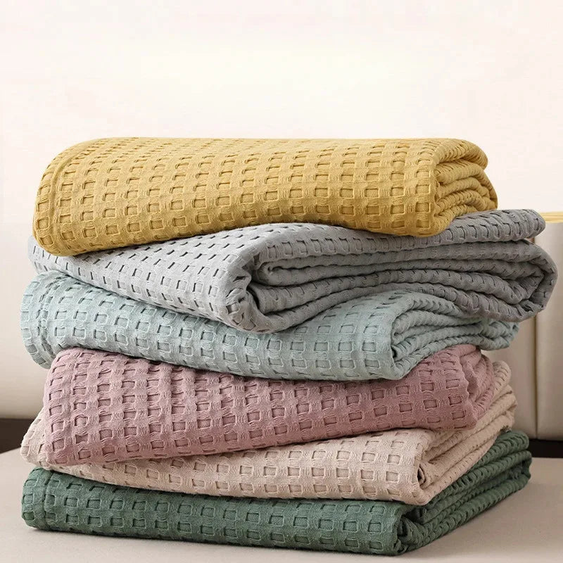 Rynx | Japanese Style Blanket Solid Color Towel Quilt Knitted Blanket Climate Blanket Office Sleep Climate Blanket