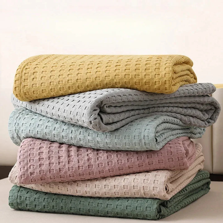 Rynx | Japanese Style Blanket Solid Color Towel Quilt Knitted Blanket Climate Blanket Office Sleep Climate Blanket