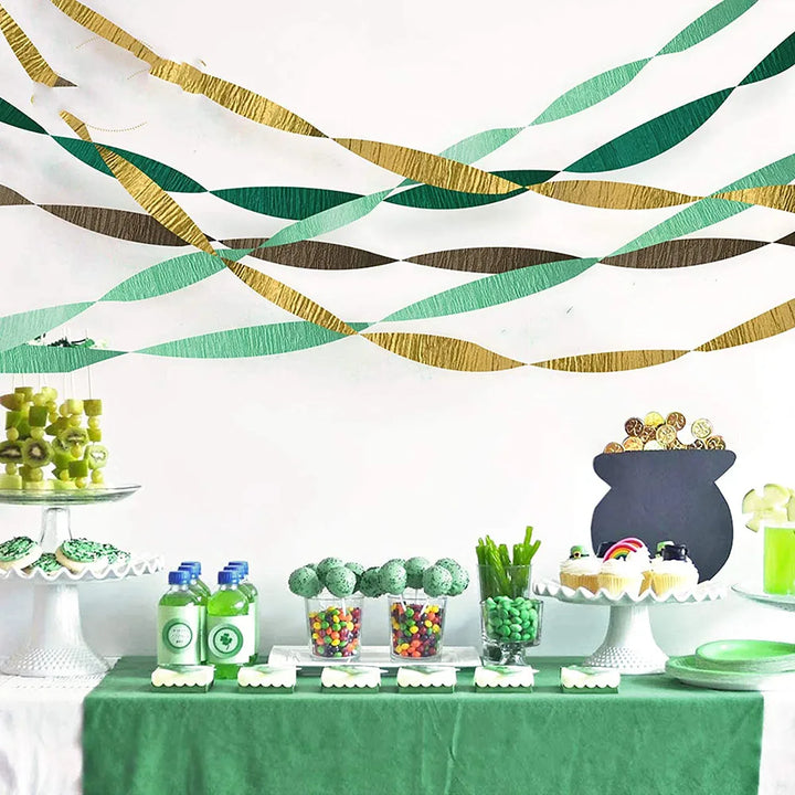 Rynx | 4 Rolls Crepe Paper Streamer Rolls Hanging Party Decoration Jungle Safari Birthday Decoration Wedding Birthday Party Background Streamer