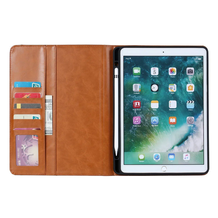 Lisslune | Leather Flip Case for iPad 9.7 (2017-2018), 10.2 (7th/8th Gen), Air 2/3/4, Pro 9.7/10.5/11 - Waterproof, Shockproof, Business Tablet Case
