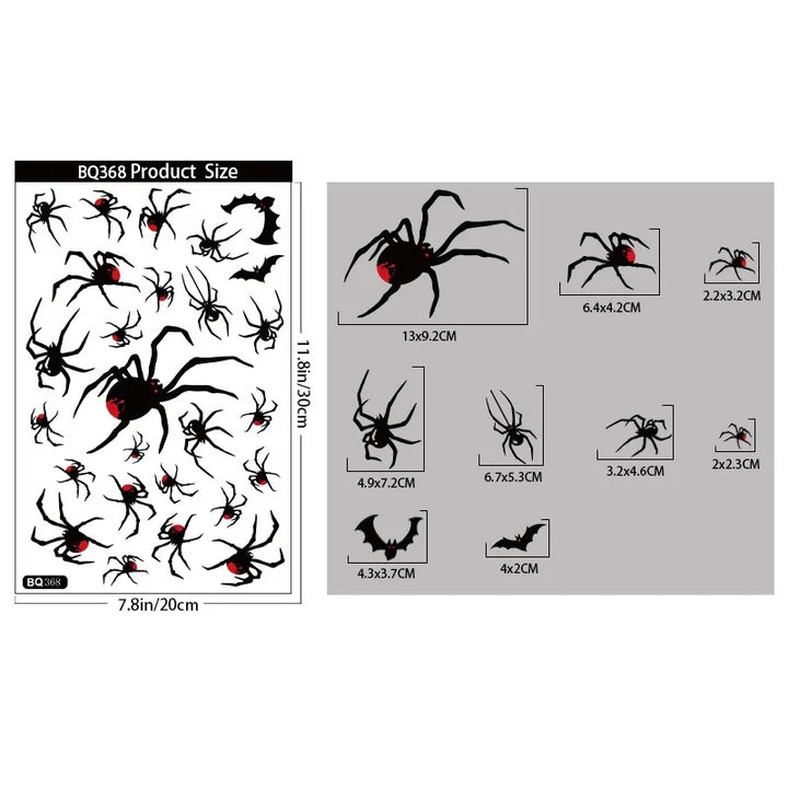 Rynx | Creative 3D Bat Wall Stickers Halloween Decorative Wall Stickers Happy Halloween Party Supplies Background Wall Decoration