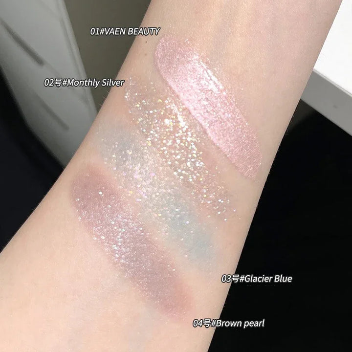 Rynx | Monochrome Glitter Liquid Eyeshadow Cream Texture Eye Face Highlighter Durable Eyeshadow Shine Diamond Eye Makeup Cosmetics