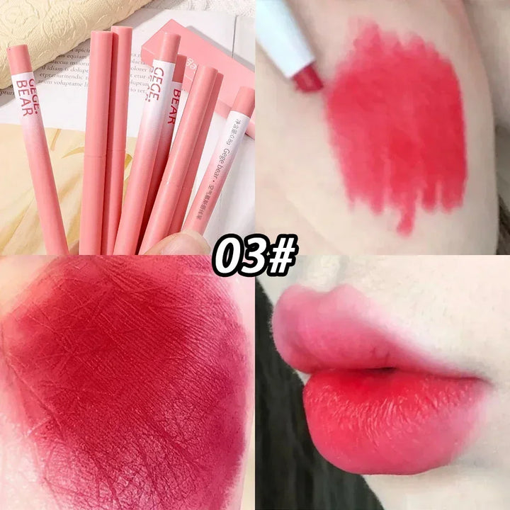 Rynx | Waterproof Lipstick Pencil Matte Nude Soft Solid Lipstick Pencil Long-lasting Professional Women's Lip Contour Korean Makeup