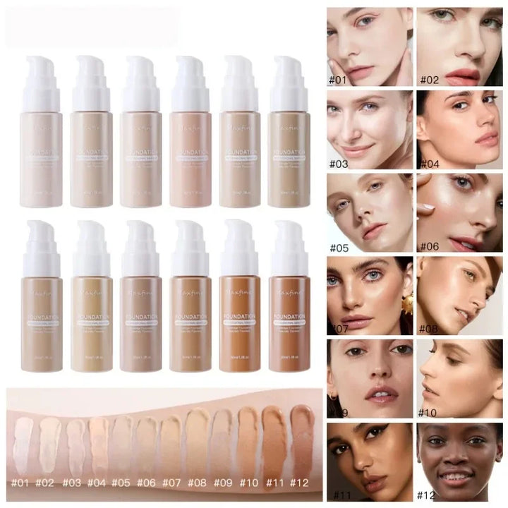 Rynx | Liquid Face Foundation Cream Oil Control BB Cream Matte Base Brightening Concealer Long-lasting Full Coverage Women's Makeup Cosmetics