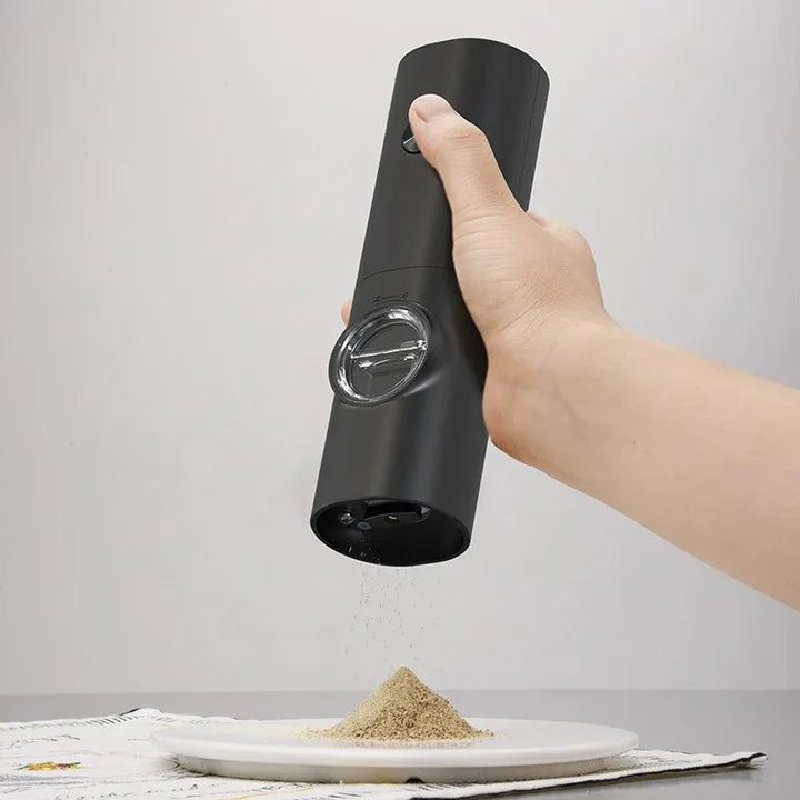 Lisslune | Automatic Gravity Salt and Pepper Mill Set with Adjustable Coarseness and LED Light - Rechargeable Electric Grinder for Effortless Seasoning