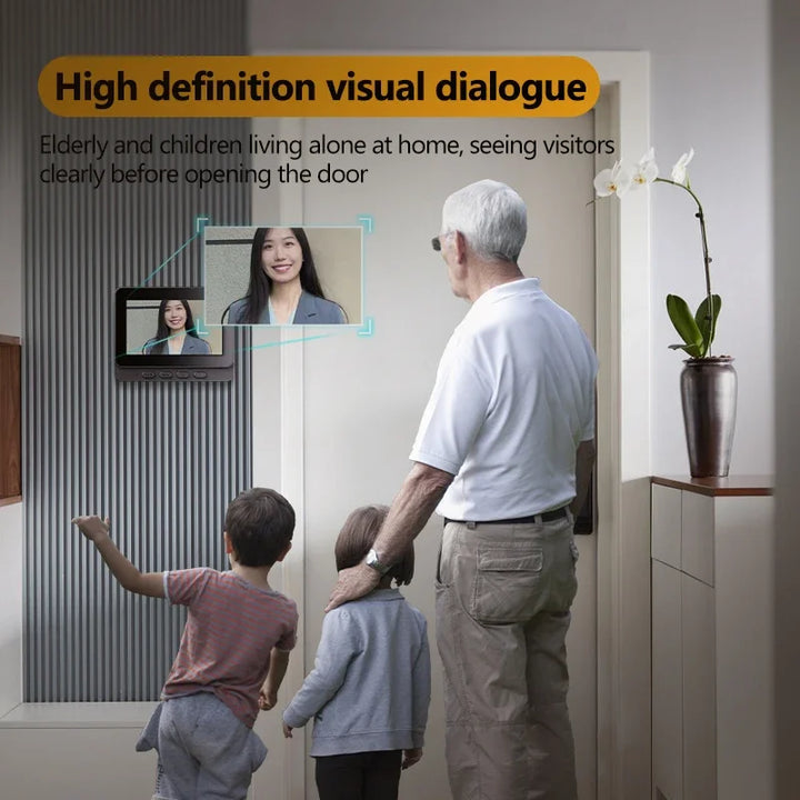 Lisslune | Wireless Video Doorbell with Intercom & Night HD Vision – 4.3” IPS Display, Waterproof