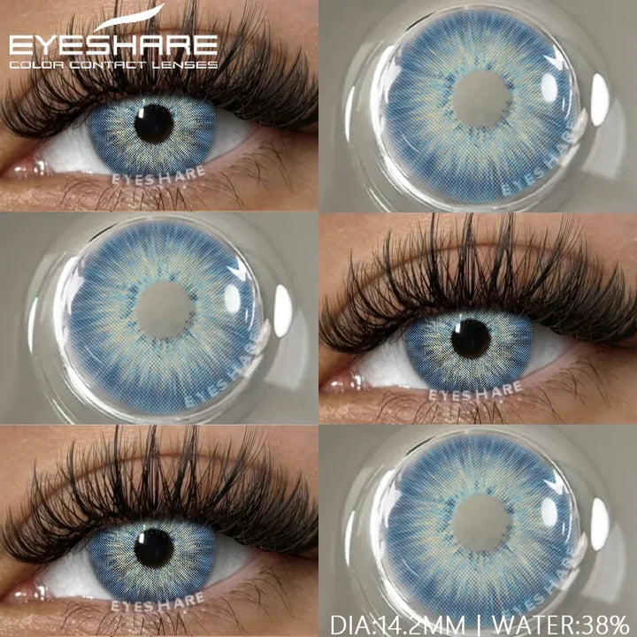 Rynx | 1 pair of contact lenses with prescription in natural color, myopic lenses, green contact lenses, fashionable brown lenses, gray pupils