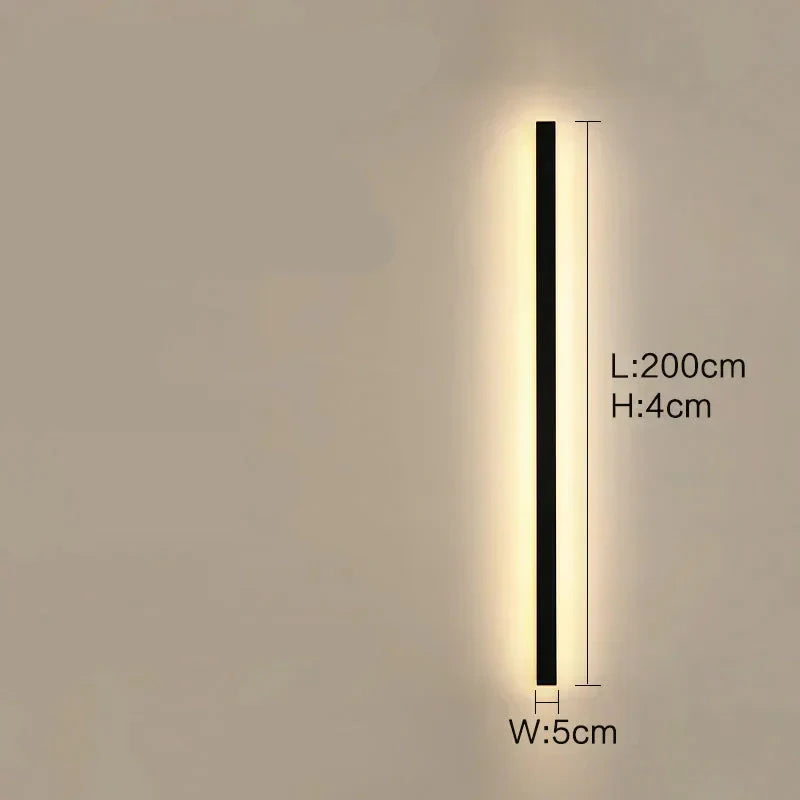Lisslune | Lunor Modern Linear Outdoor Wall Light – Metal & Acrylic for Terrace & Entrance Area