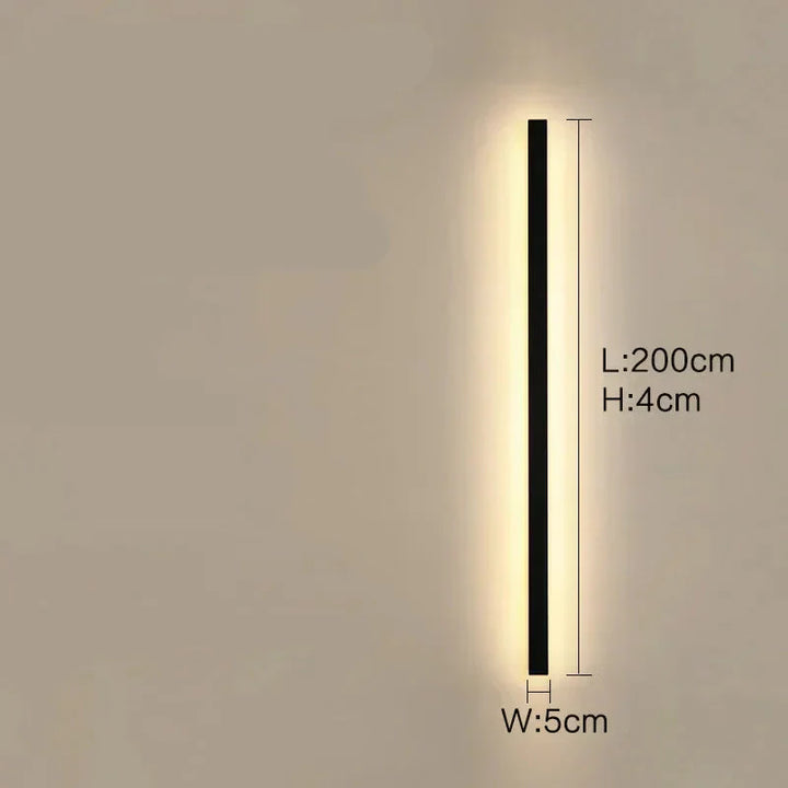 Lisslune | Lunor Modern Linear Outdoor Wall Light – Metal & Acrylic for Terrace & Entrance Area