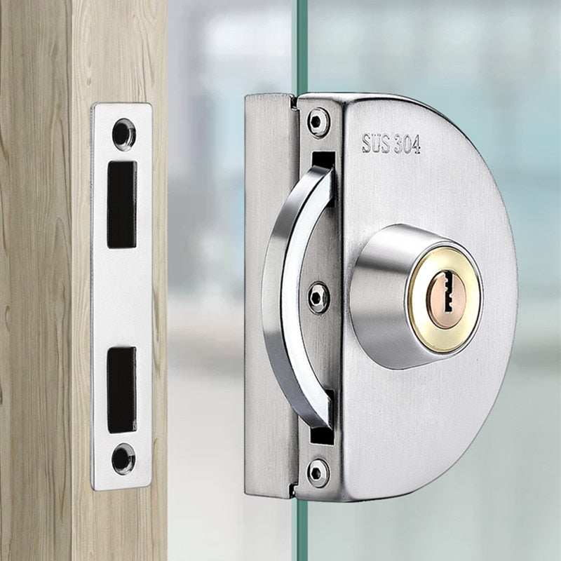 Lisslune | Sliding Door Stainless Steel Safety Glass Door Lock