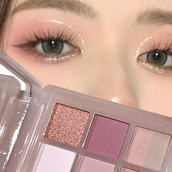 Rynx | Cement Gray Black Eyeshadow Palette Makeup Eyes Glitter Contour Pigments Palette Pearly Shine Fashion Korean Eyeshadow Makeup