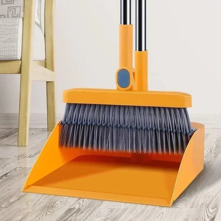 Lisslune | Compacte Veegbezem- en Veegschopset met Haarverwijdering en Opvouwbare Schop