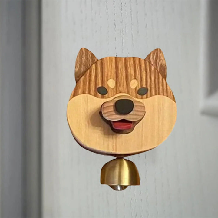 Lisslune | Playful Shiba Dog Face Wooden Doorbell