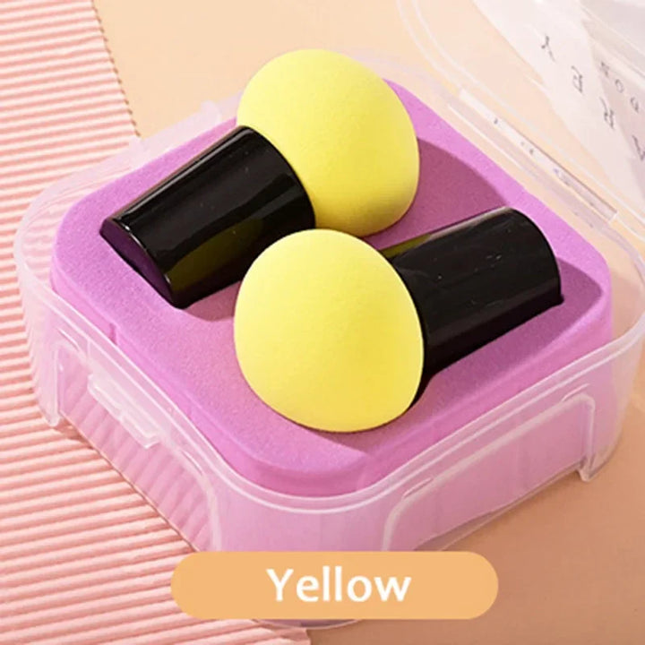 Rynx | Mushroom Head Makeup Puff Air Cushion Beauty Handle Cosmetic Egg Dry and Wet Dual-Use Super Soft Makeup Sponge with Box Set