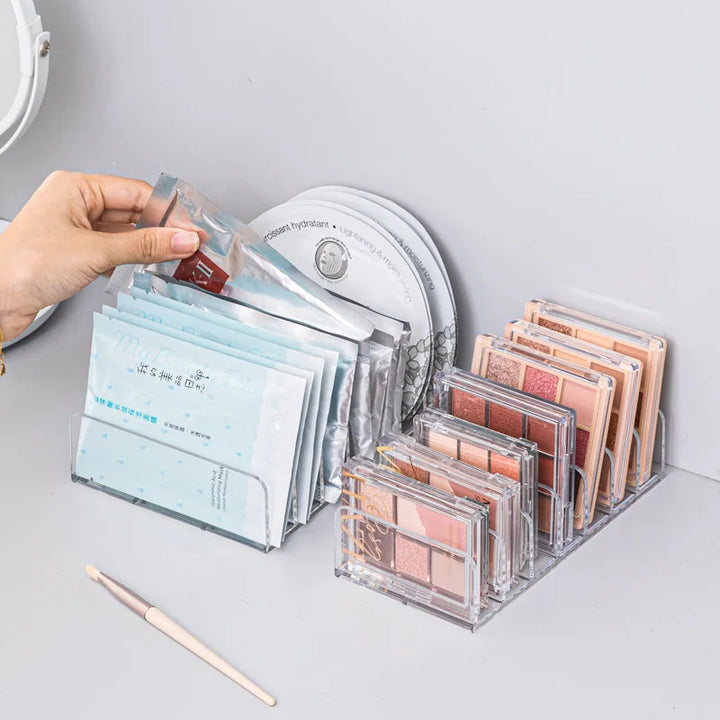 Rynx | Desktop Cosmetics Department Storage Organizer Box Acrylic Transparent Removable Skincare Products Eyeshadow Tray Lipstick Holder