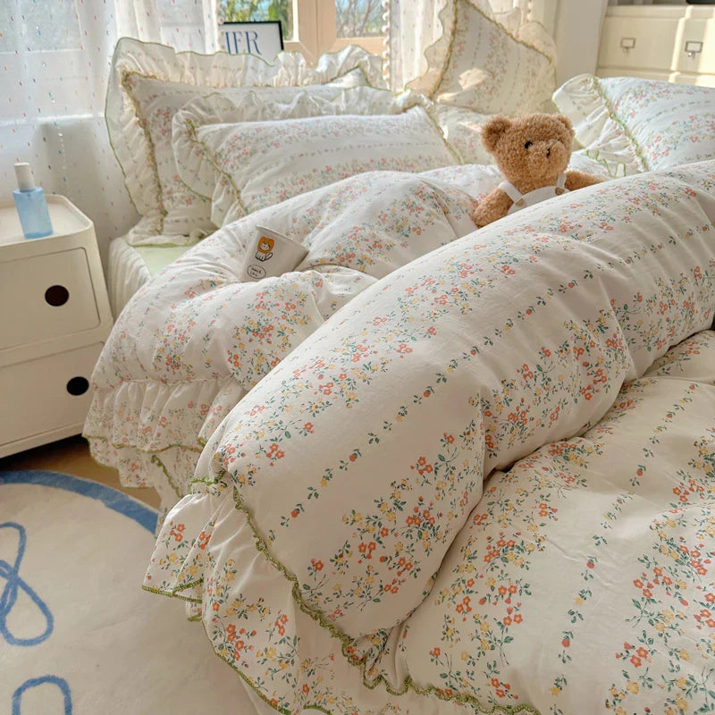 Rynx | Cute Print Bed Sheet Set Girls' Room Bedding Set Single/Double/Queen/King Size Bedding Set Soft Bedding sábanas para cama