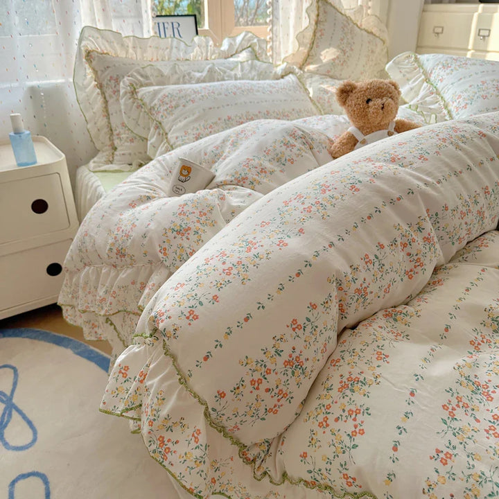 Rynx | Cute Print Bed Sheet Set Girls' Room Bedding Set Single/Double/Queen/King Size Bedding Set Soft Bedding sábanas para cama