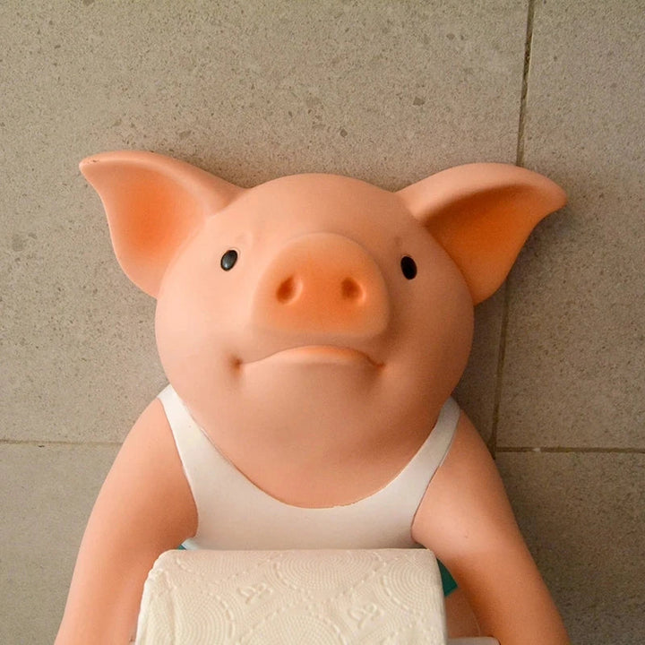Rynx | Bathroom Accessories PVC Pig Style Toilet Paper Holder Shockproof Towel Box Household Paper Towel Holder Roll Spool Device