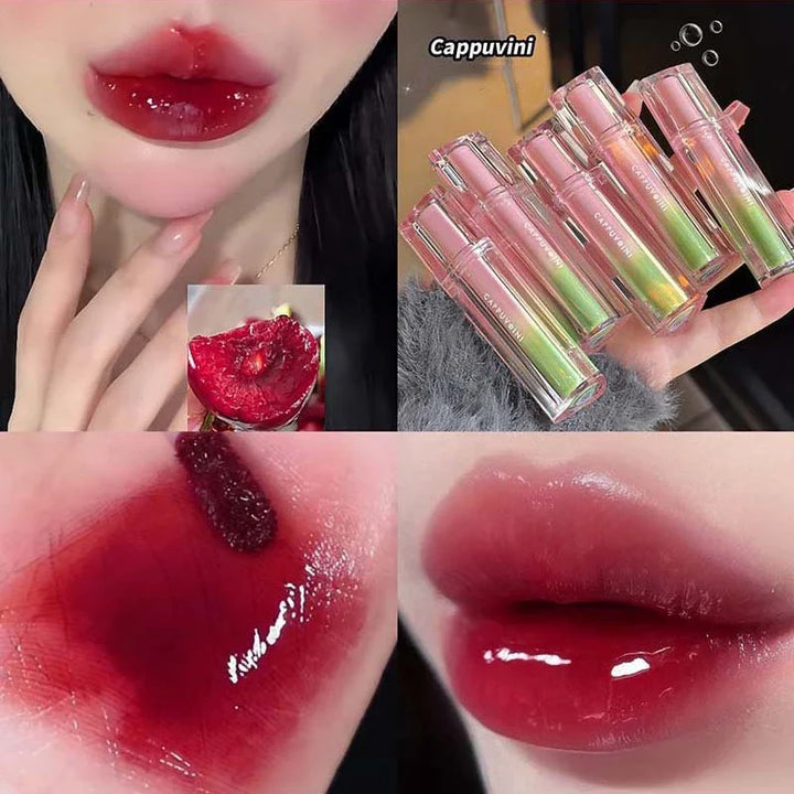 Lisslune | Ice Jelly Glossy Lip Glaze Feuchtigkeitsspendender Glas Lippen Wasser Licht Lippenstift Rose Beere Glasiert Spiegel Lippen Glanz Langanhaltendes Make-up
