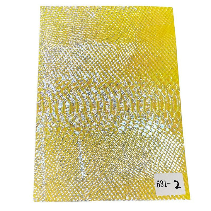Lisslune | Iridescent holographic synthetic leather craft sheet with snakeskin embossing