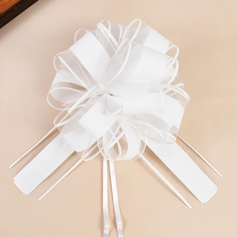 Rynx 2/4/10pcs Wedding Car Ribbons Bands Christmas Gift Wrapping Decoration DIY Craft Flowers Birthday Party Accessories Valentine's Day