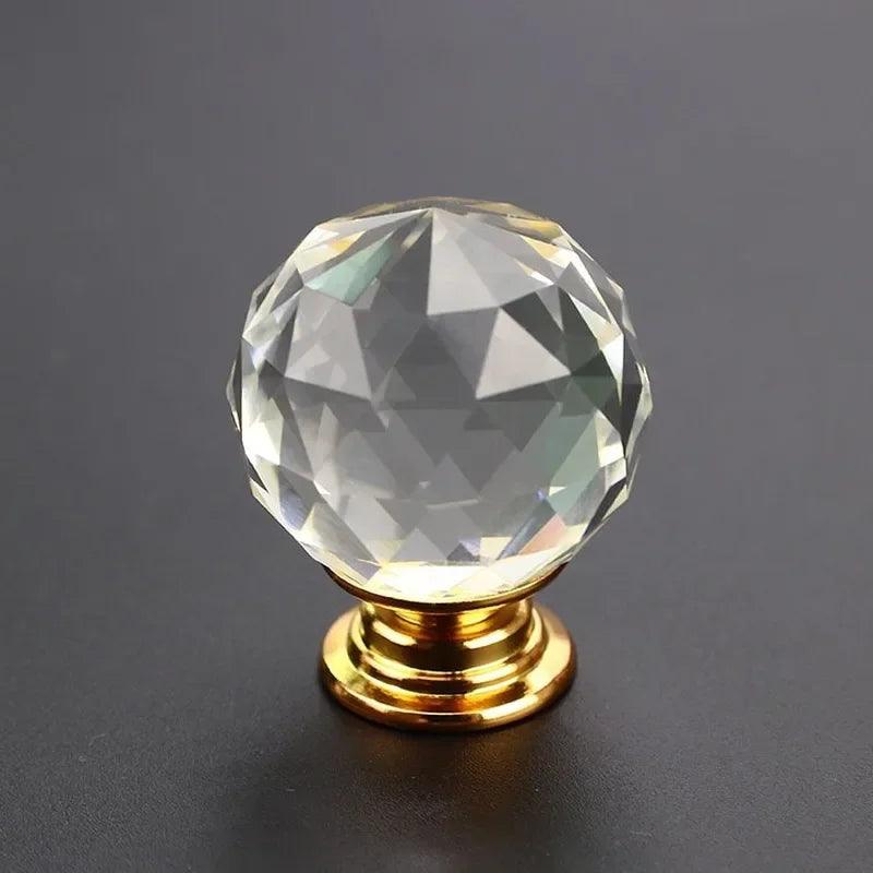 Lisslune | Elegant Clear Crystal Cabinet Knobs - Stylish Drawer Pull Handles with Sturdy Zinc Alloy Base