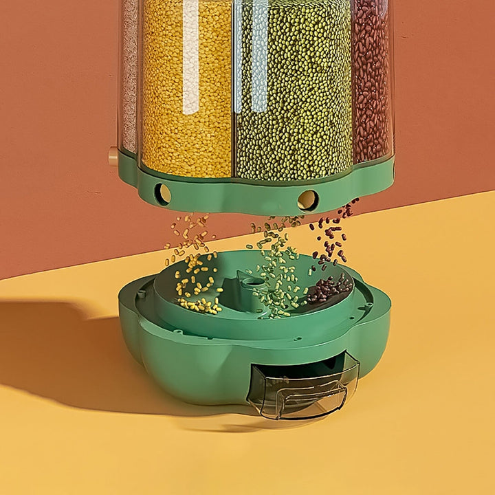 Lisslune | 6-Grid Rotating Grain Storage Dispenser