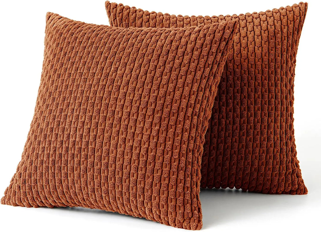 Lisslune | Boho Ribbed Corduroy Cushion Cover – Stylish Striped Decorative Pillowcase for Sofa or Bed