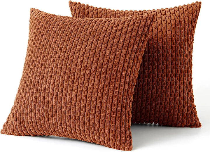 Lisslune | Boho Ribbed Corduroy Cushion Cover – Stylish Striped Decorative Pillowcase for Sofa or Bed