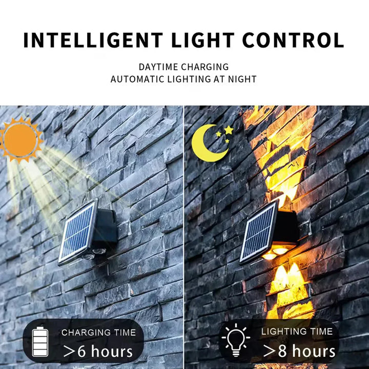 Lisslune | Solar LED outdoor wall light with up & down effect – Modern wall lighting for garden and terrace