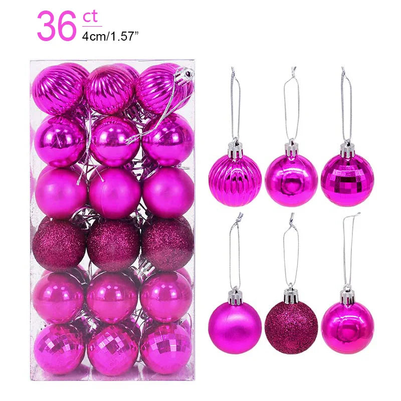 Rynx 1box Christmas balls Christmas tree decoration ball Xmas hanging tree ornament home party decor New Year gift Noel Navidad