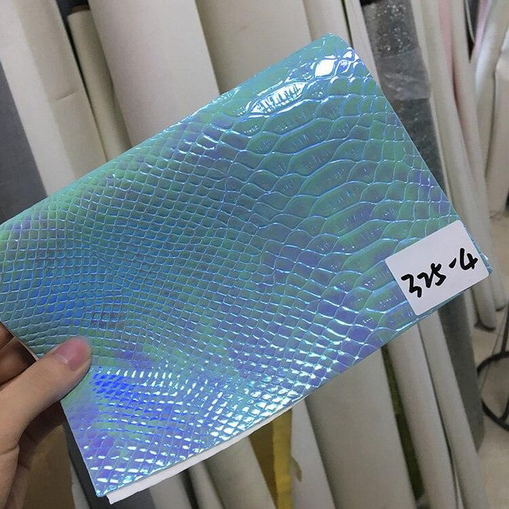 Lisslune | Pressed Holographic Crocodile Synthetic Leather Crafting Sheet - Premium DIY Material