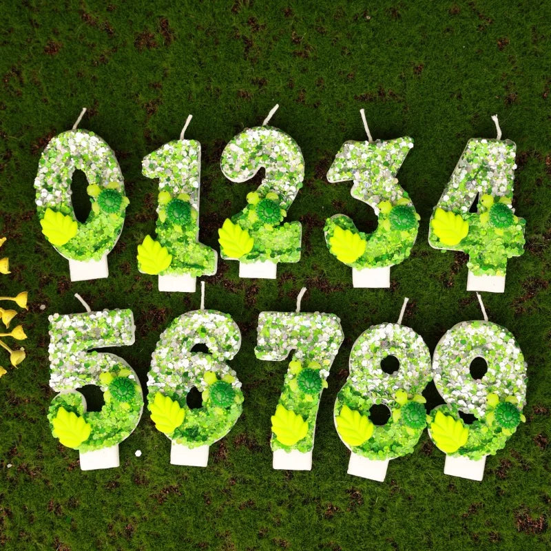 Rynx | Birthday Number Candle Animal Turtle Children's Birthday Candles Happy Birthday Cake Topper Green Color