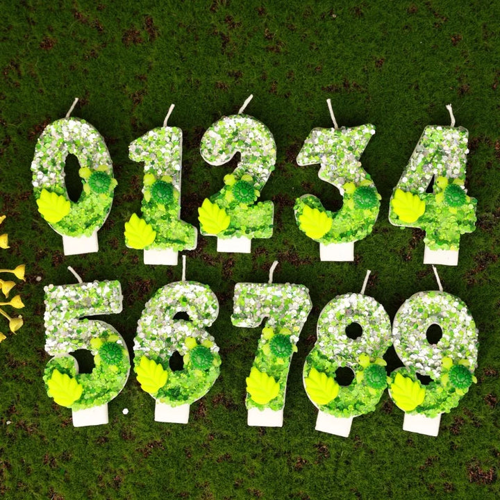 Rynx | Birthday Number Candle Animal Turtle Children's Birthday Candles Happy Birthday Cake Topper Green Color