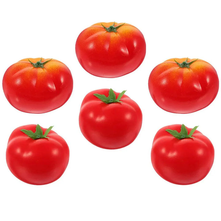 Lisslune | Life-like 6-Piece Synthetic Tomato Collection - Realistic Decorative Props for Home and Retail Spaces