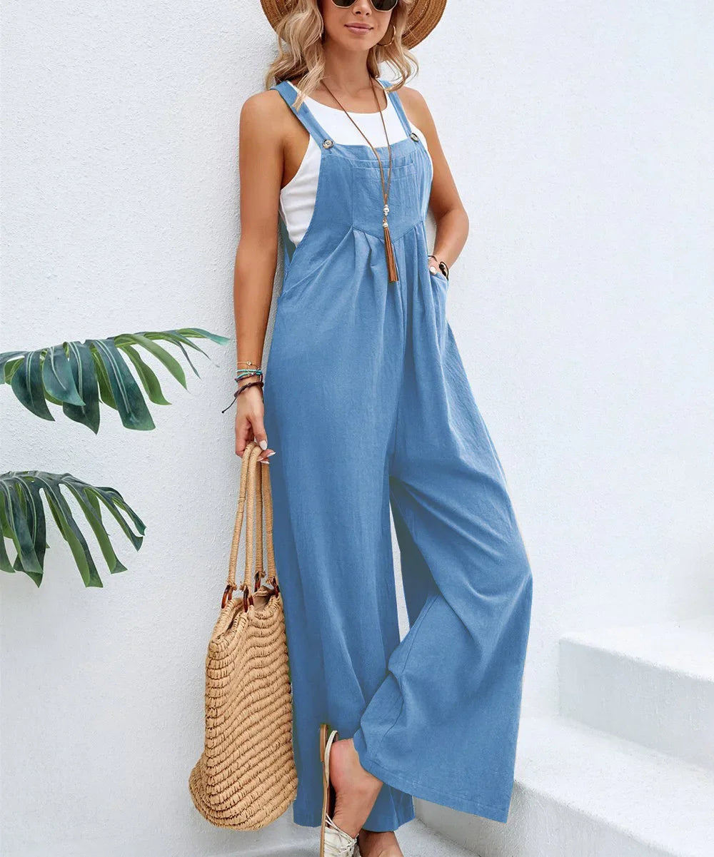 Lisslune | Women's Loose Fit Fashion Overalls Wide Leg Baggy Overalls Jumpsuit Dungarees Summer Jumpsuit Casual Elegant Overalls Summer