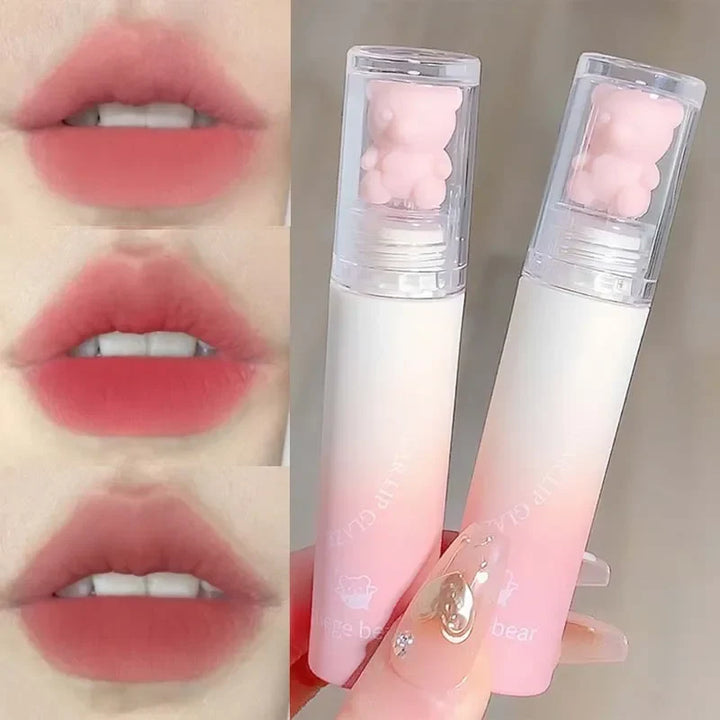 Rynx | Sweet Bear Velvet Lip Gloss Girl Matte Lip Glaze Waterproof Durable Chestnut Brown Lip Mud Korean Makeup Liquid Lipsticks
