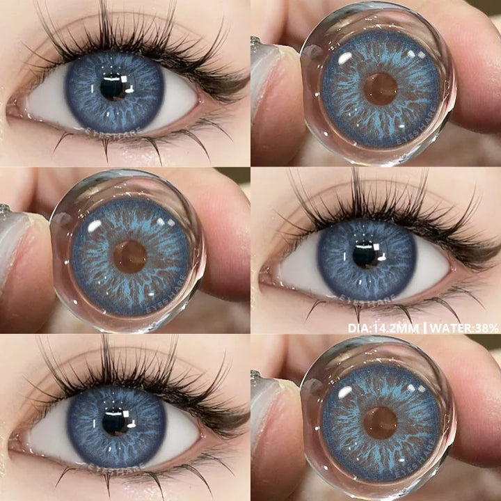 Rynx | New 1 Pair of Contact Lenses in Natural Color for Eyes Blue Lenses Gray Pupil Lens Brown Lens Yearly Cosmetic Green Contacts