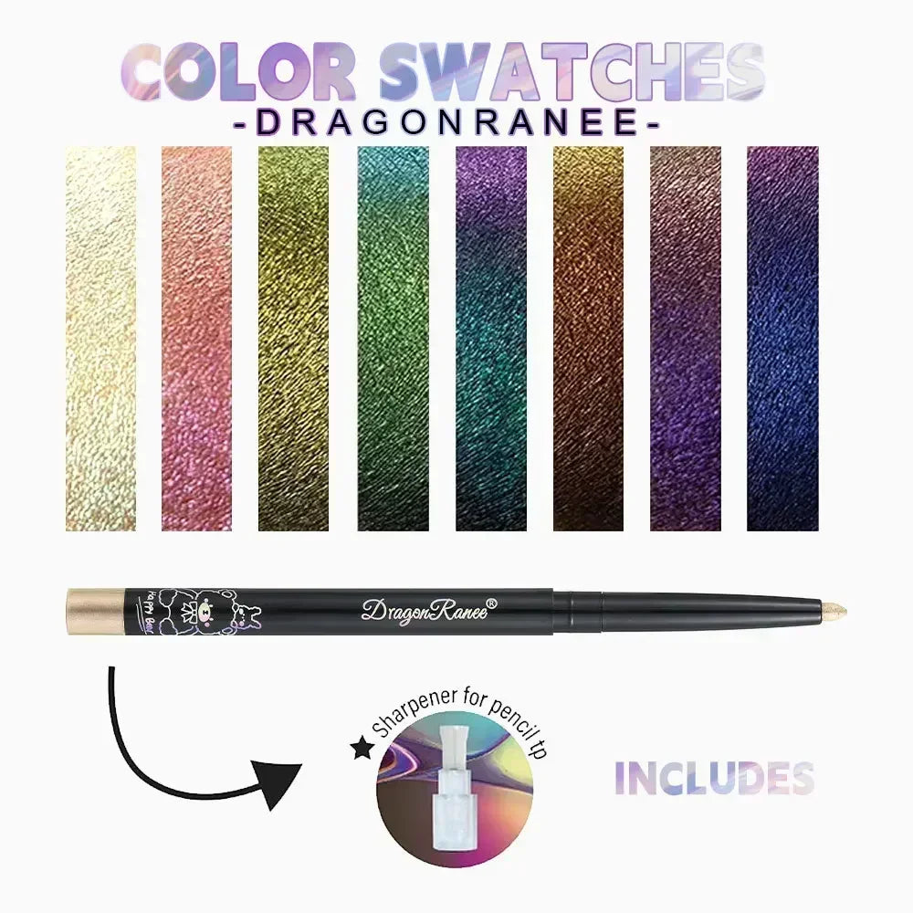 Rynx | Glitter Aurora Eyeliner Pencil Multi Chrome Eyeliner Long-lasting shiny metallic eyeshadow Lying silk caterpillar Green Purple Makeup pigment