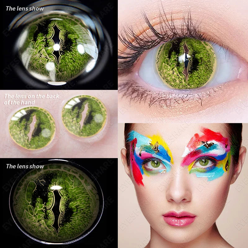 Rynx | 1 Pair Anime Color Contact Lenses for Eyes Yearly Red Lenses Black White Lenses Halloween Eye Lenses Cosplay Eye Contact Lenses