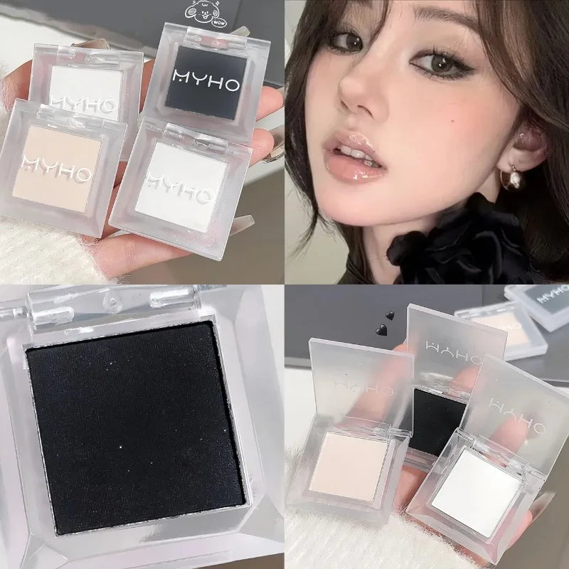Rynx | Matte High Gloss Powder Monochrome Eyeshadow Palette Highlighter Waterproof White Jade Brightening Lying Silk Korean Makeup