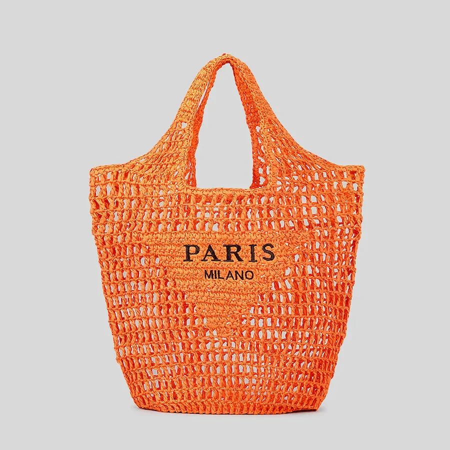 Lisslune | Net straw crochet beach bag