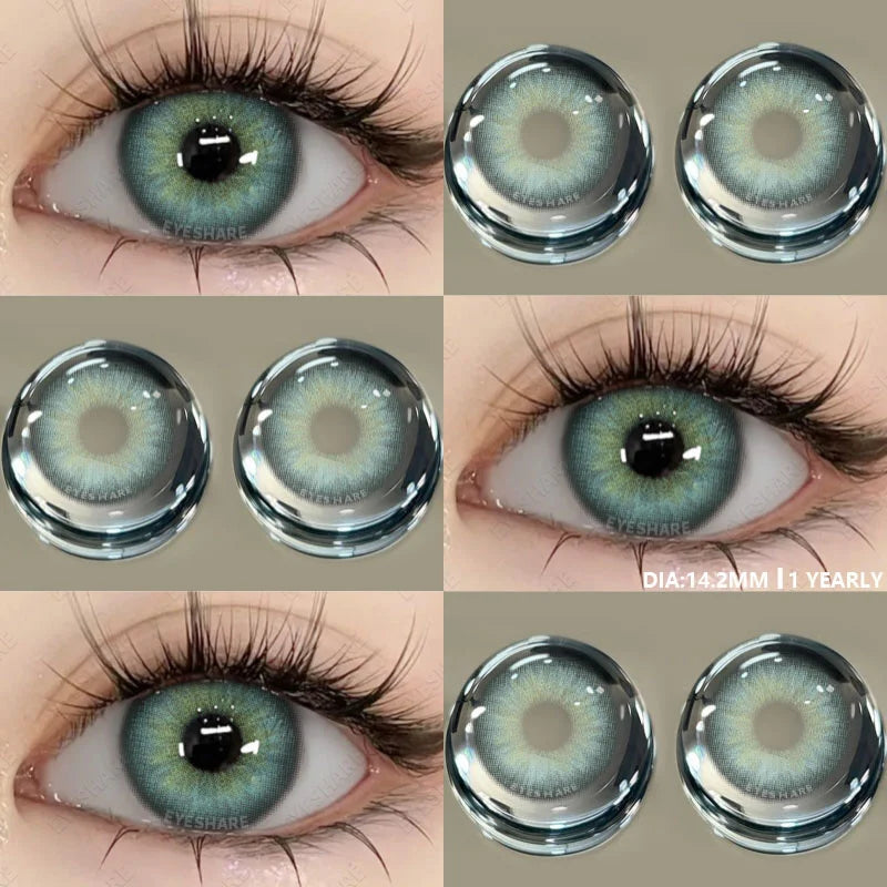 Rynx | 1 Pair Brown Natural Eye Lenses Color Contact Lenses for Eyes Green Lenses Blue Eye Contacts Annual Cosmetic Gray Pupils