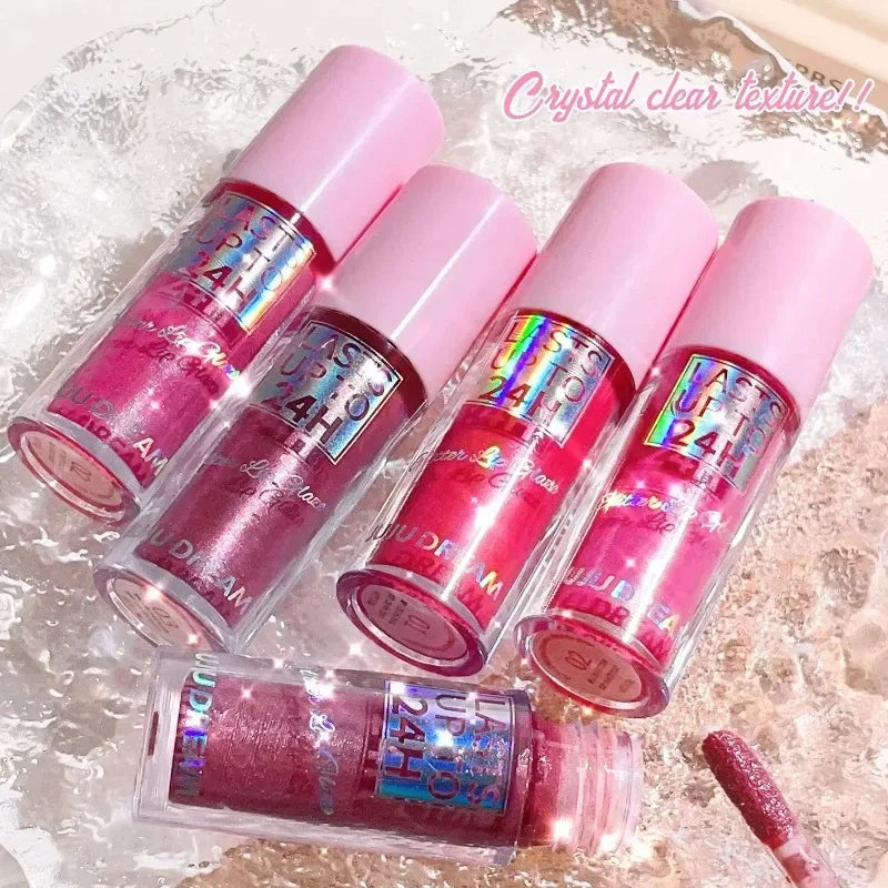 Rynx | Water Glitter Lip Oil Honey Liquid Lipstick Color Change Plumping Lip Lacquer Tint Crystal Clear Texture Lip Balm Korean Makeup