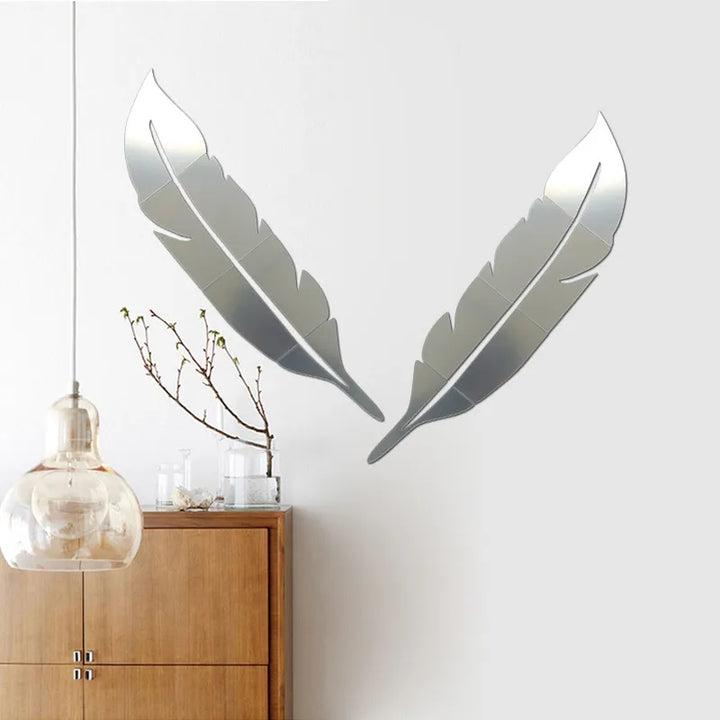 Lisslune | 3D Feather Art Mirror Wall Sticker