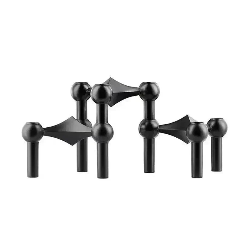 Lisslune | Modern Molecular Metal Candle Holder – Nordic-Style Silver Candle Stand for Elegant Home Decor